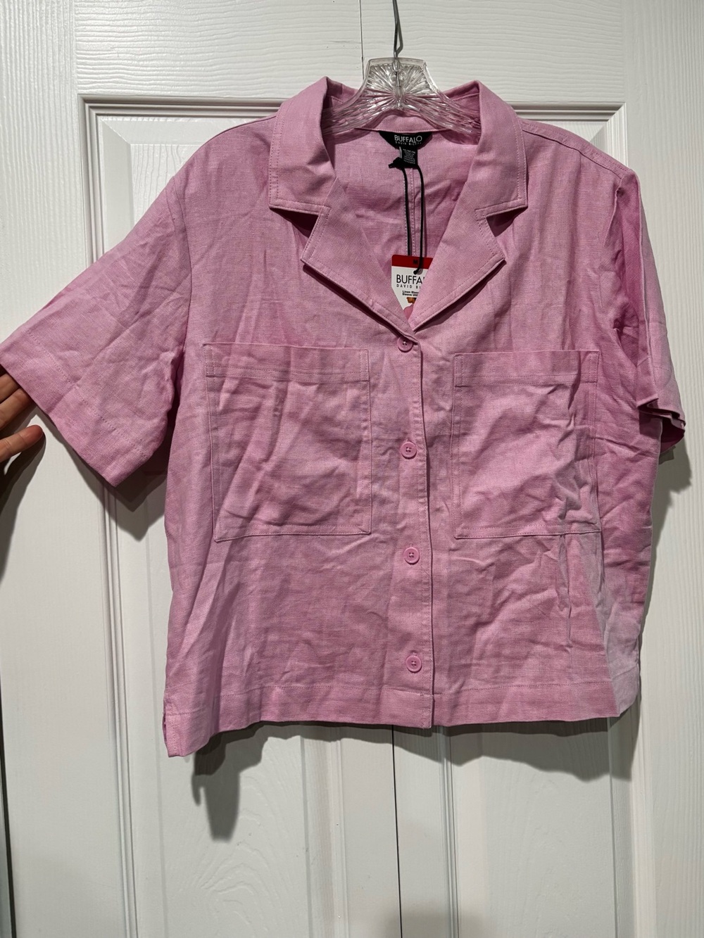 Buffalo David Bitton Light Pink Short-Sleeve Button-Down Camp Shirt
